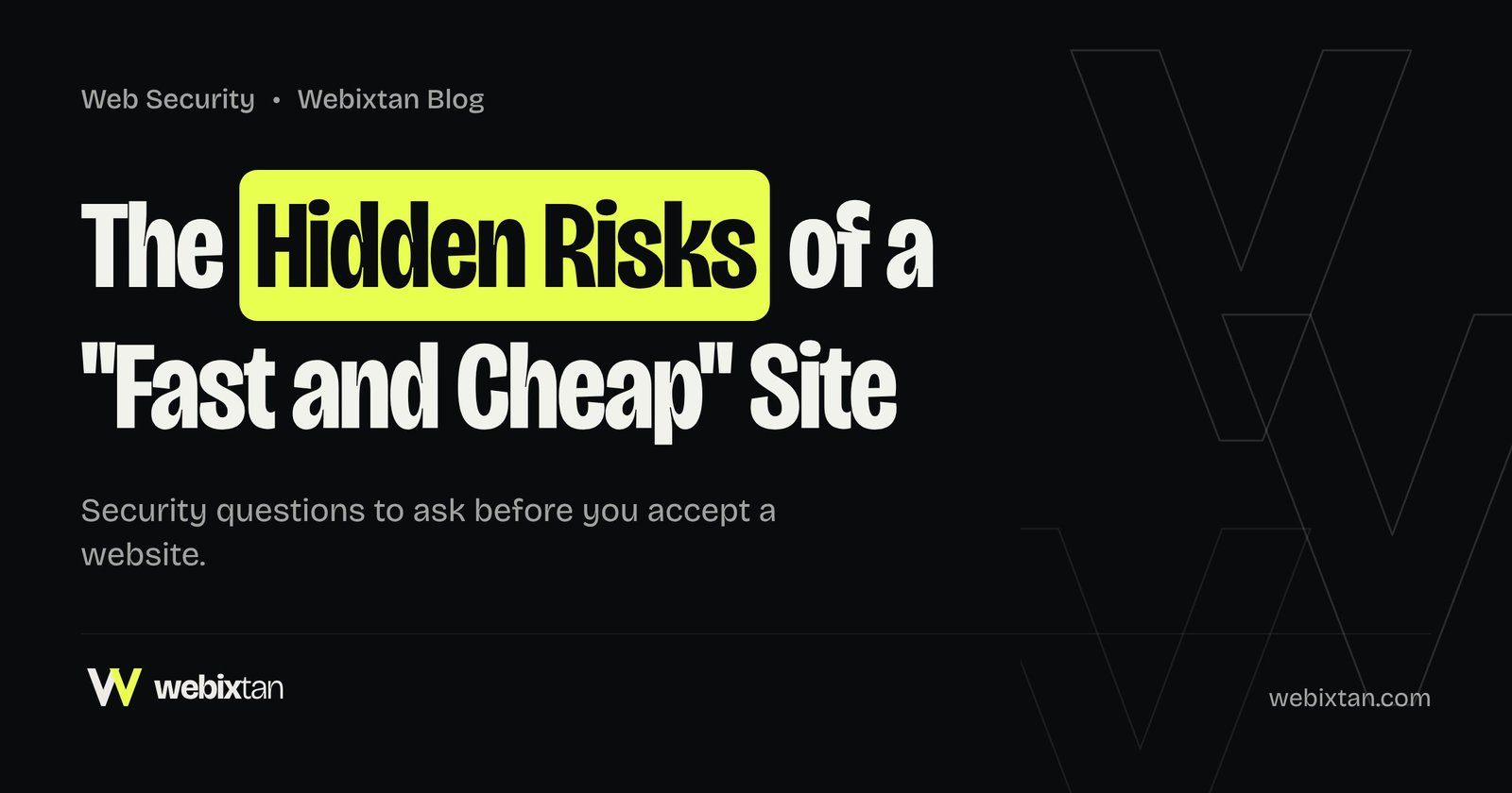 Why a "Fast and Cheap" Website Costs You More: The Hidden Security Risks