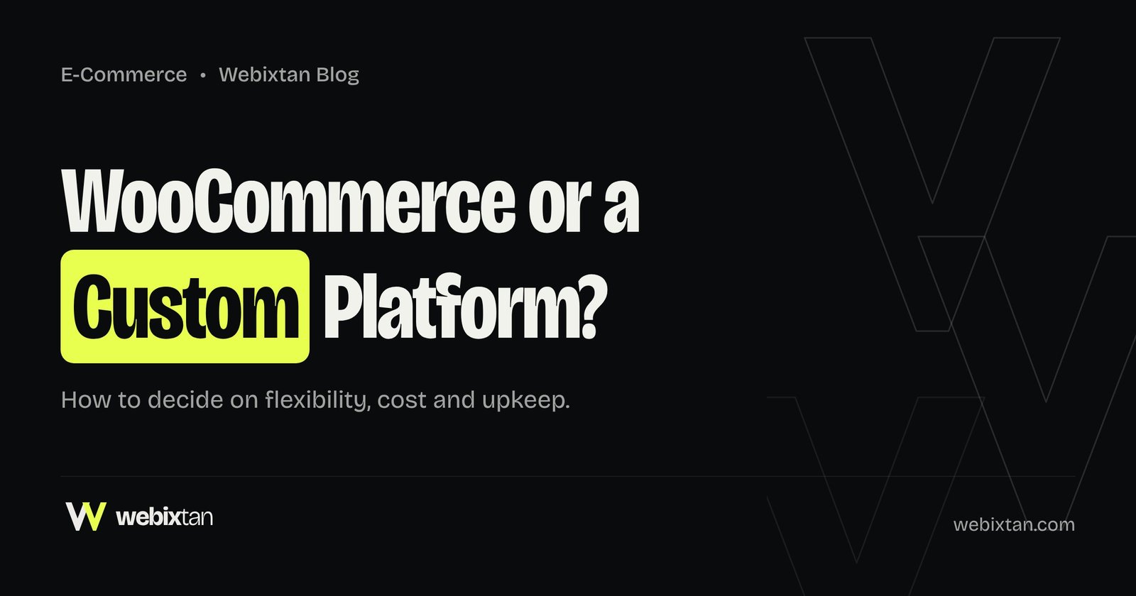 WooCommerce or a Custom E-Commerce Platform? How to Decide
